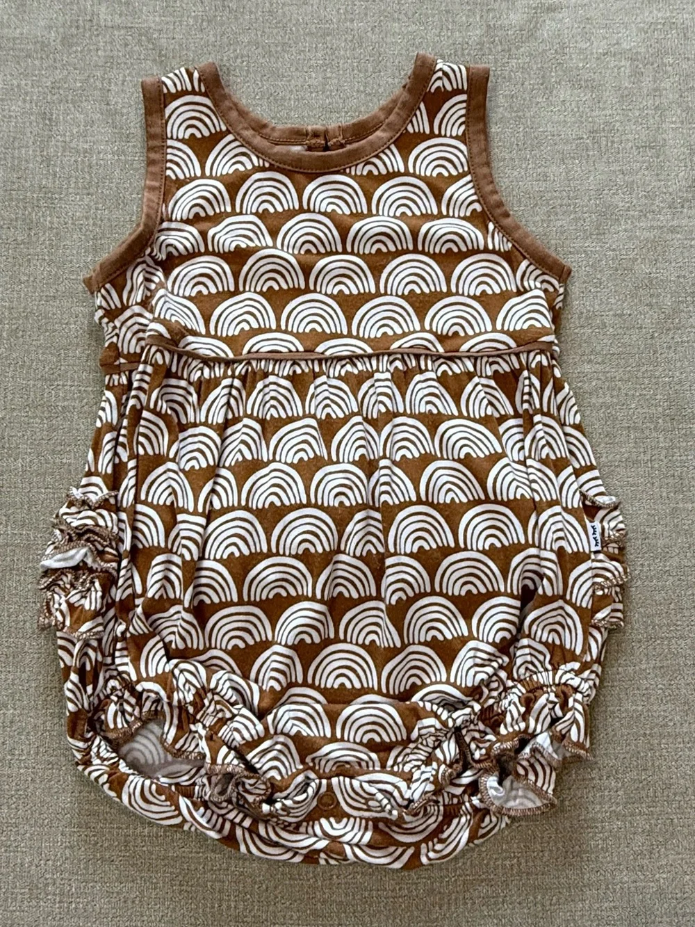 Little Sleepies Rust Rainbows Bubble Romper 6-12 Months